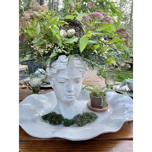 stone wavy platter lifestyle florals melamine