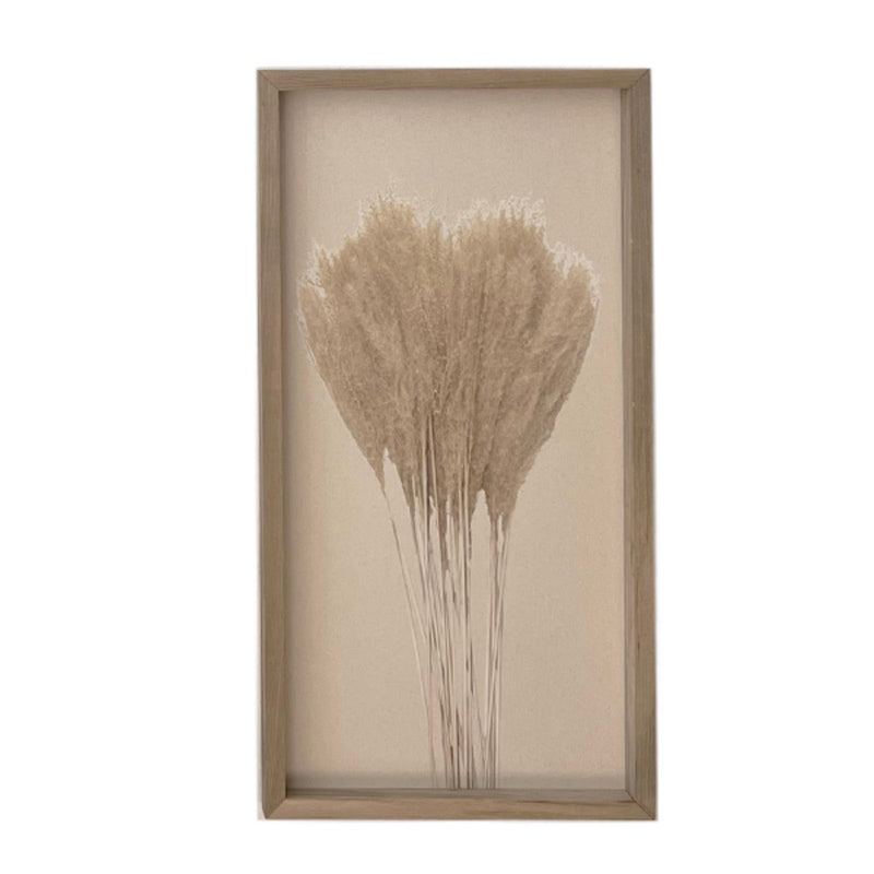 wheat neutral botanical framed art