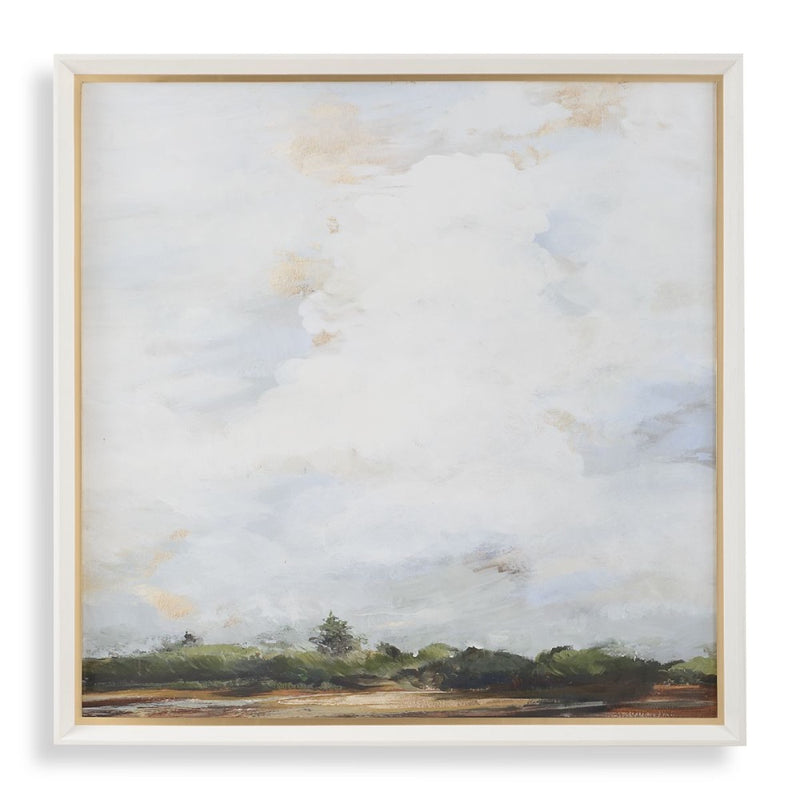 art print large square clouds green nature landscape