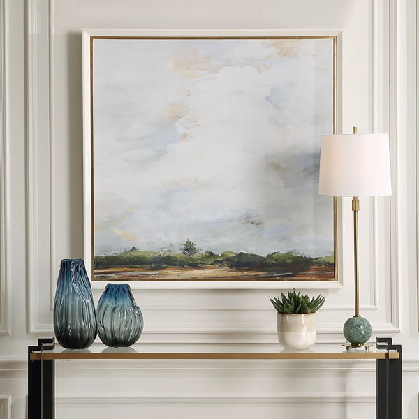 art print large square clouds green nature landscape
