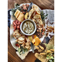 stone colored wavy oval platter melamine