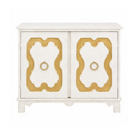 The Phillips Scott York Cabinet/Side Table features finish options and gold ring handles, ideal as a modern accent piece.