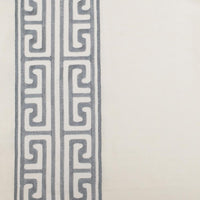 ivory linen blend curtain panels ivory and grey embroidered trim