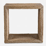 accent table square natural woven banana plant coastal