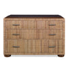mahogany cane topped chest of drawers antique brass