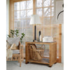 woven table open shelf mahogany cane topped wicker