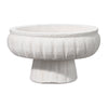 matte white textured ceramic pedestal bowl