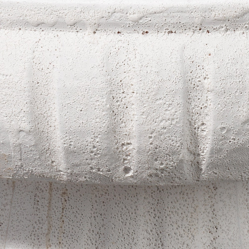 matte white textured ceramic pedestal bowl