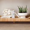 matte white textured ceramic pedestal bowl