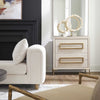 4-drawer chest light oak brass hardware contemporary