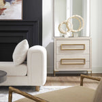 4-drawer chest light oak brass hardware contemporary