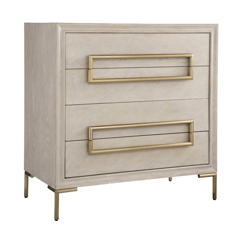 4-drawer chest light oak brass hardware contemporary