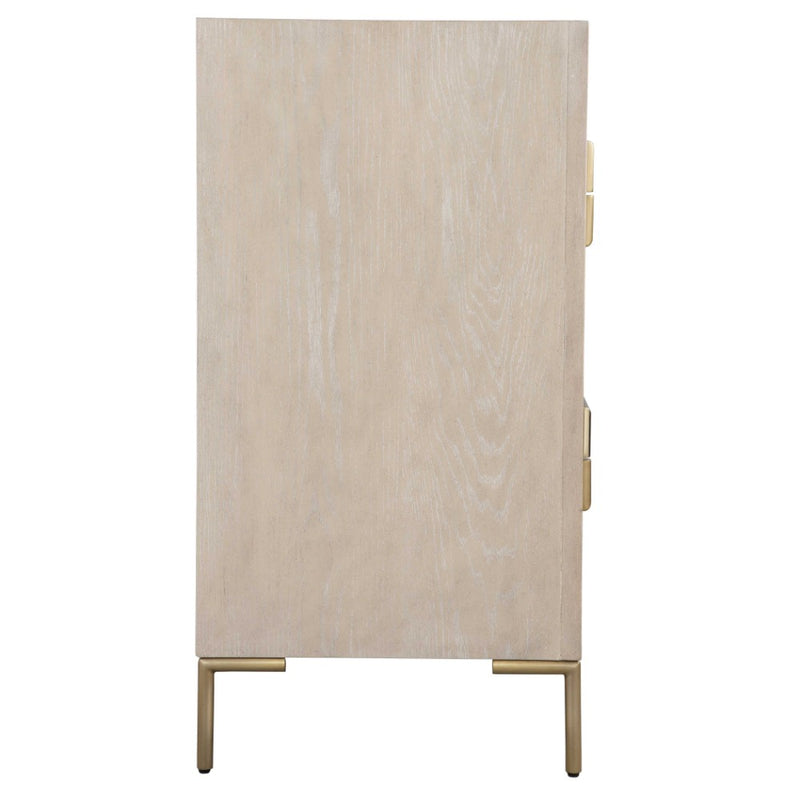 4-drawer chest light oak brass hardware contemporary