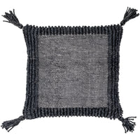 square black textured outdoor pillow tassels