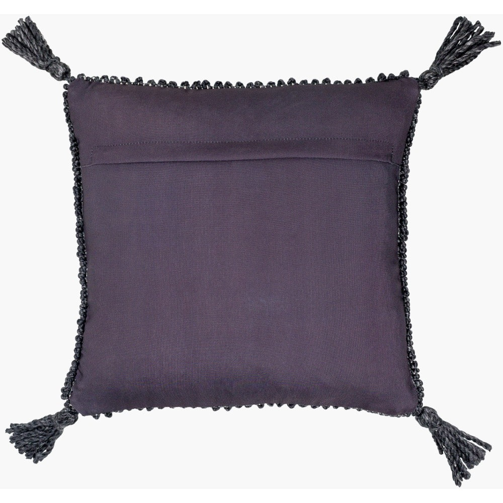square black textured outdoor pillow tassels