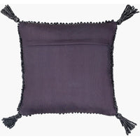 square black textured outdoor pillow tassels