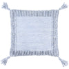 square light blue textured outdoor pillow tassels