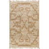 jute area rug fringe edge patterned neutral tan cream 