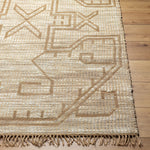 jute area rug fringe edge patterned neutral tan cream 