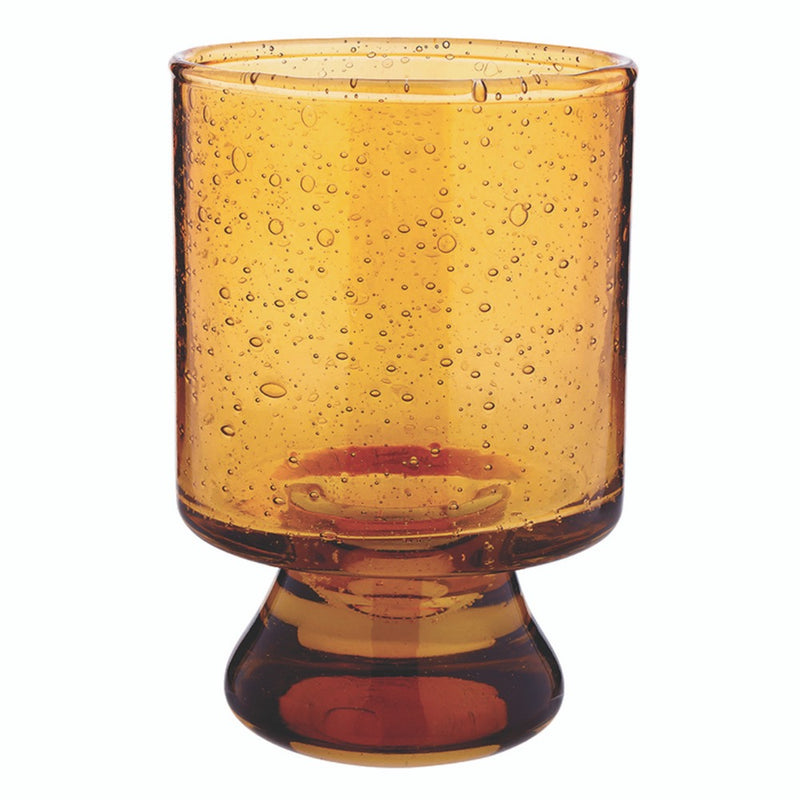 drinking glasses stem amber seeded glass