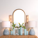 set 2 white hand-blown glass sea shells