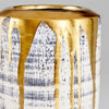 vase round beige black wash gold rim