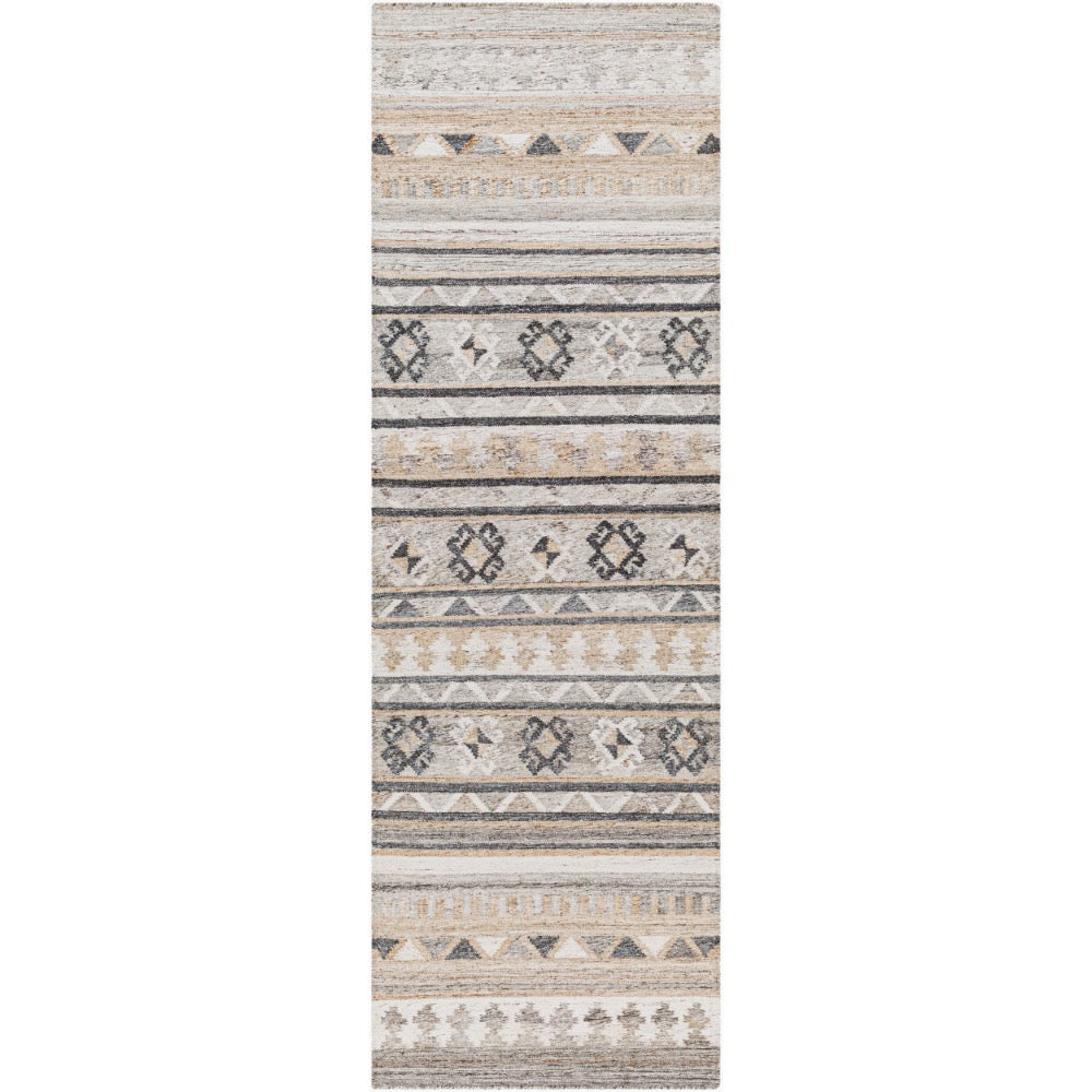 area rug neutral gray ivory brown patterned