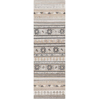 area rug neutral gray ivory brown patterned