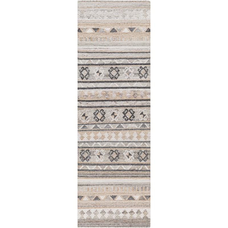 area rug neutral gray ivory brown patterned