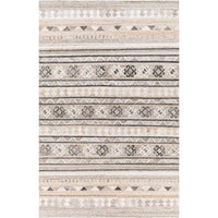 area rug neutral gray ivory brown patterned