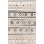 area rug neutral gray ivory brown patterned