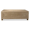 coffee table natural woven banana plant walnut stain feet 