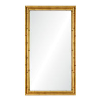 Gold-framed mirror on a white background