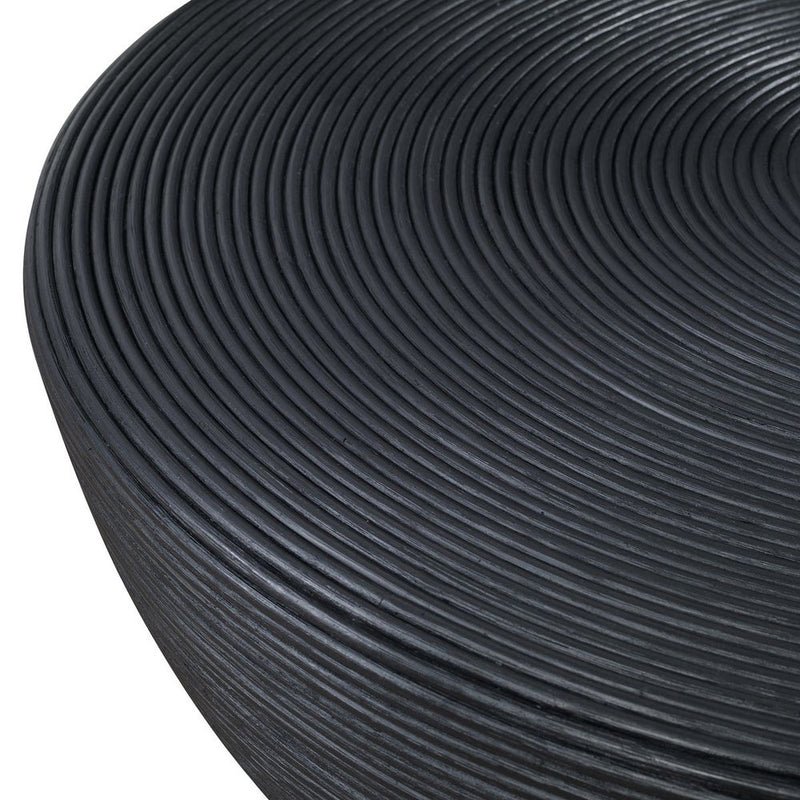 coffee table black rattan round