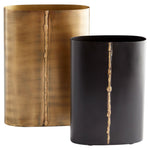 oval gold black vase detail textured set 2