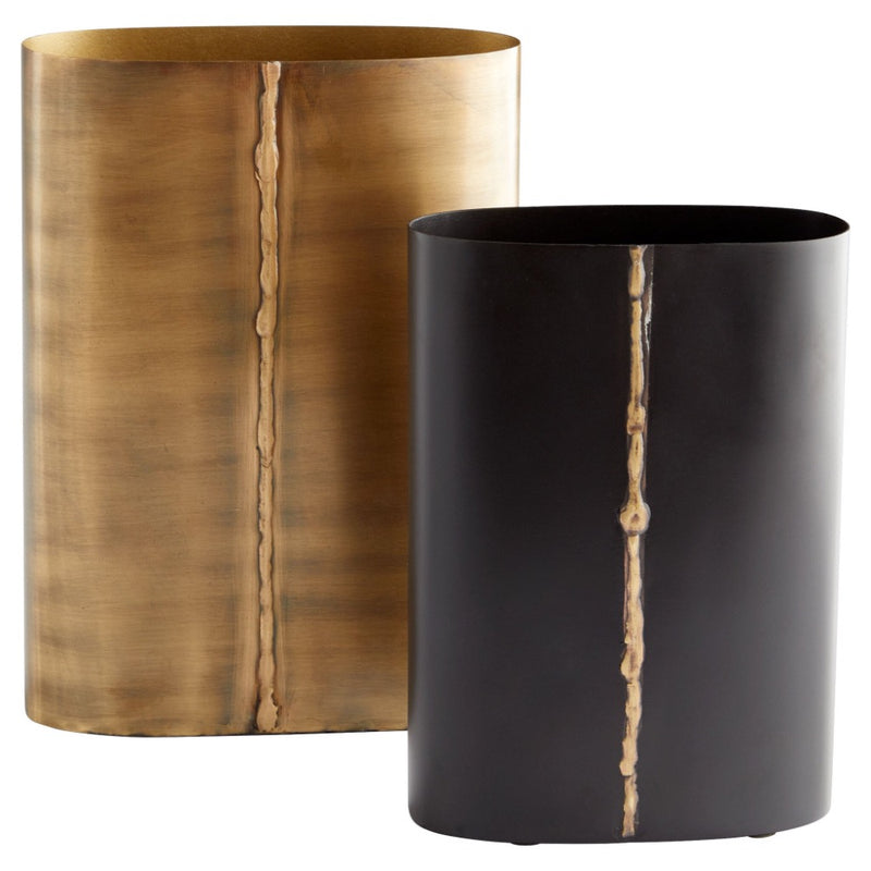oval gold black vase detail textured set 2