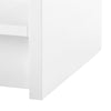 lacquered white pearl one drawer side table brass pull