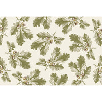 The BSEID Oak Leaf + Acorn Paper Placemat Pad features green oak leaves and brown acorns—ideal for autumn tables.