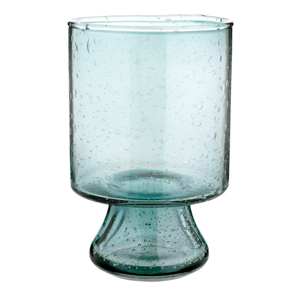 drinking glasses stem blue seeded glass