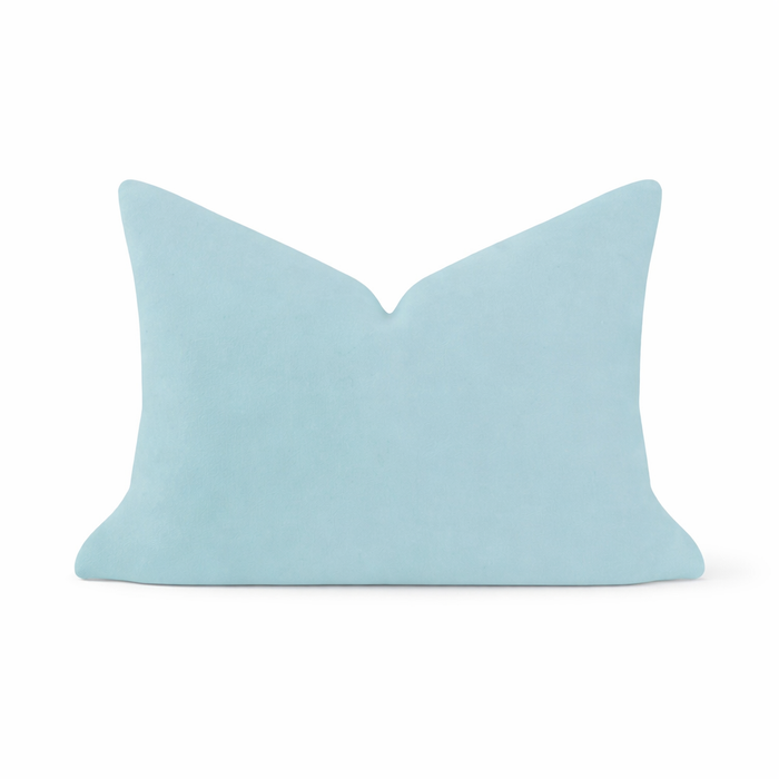 Spa Blue Velvet Lumbar Pillow