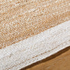 jute white area rug hand woven no pile organic 