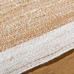 jute white area rug hand woven no pile organic 