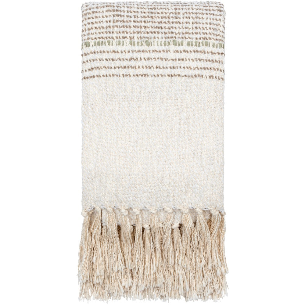 woven beige gray throw blanket fringe