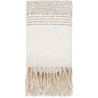 woven beige gray throw blanket fringe