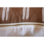 cinnamon brown square pillow white stripes