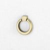 white linen 3 drawer side table brass pulls