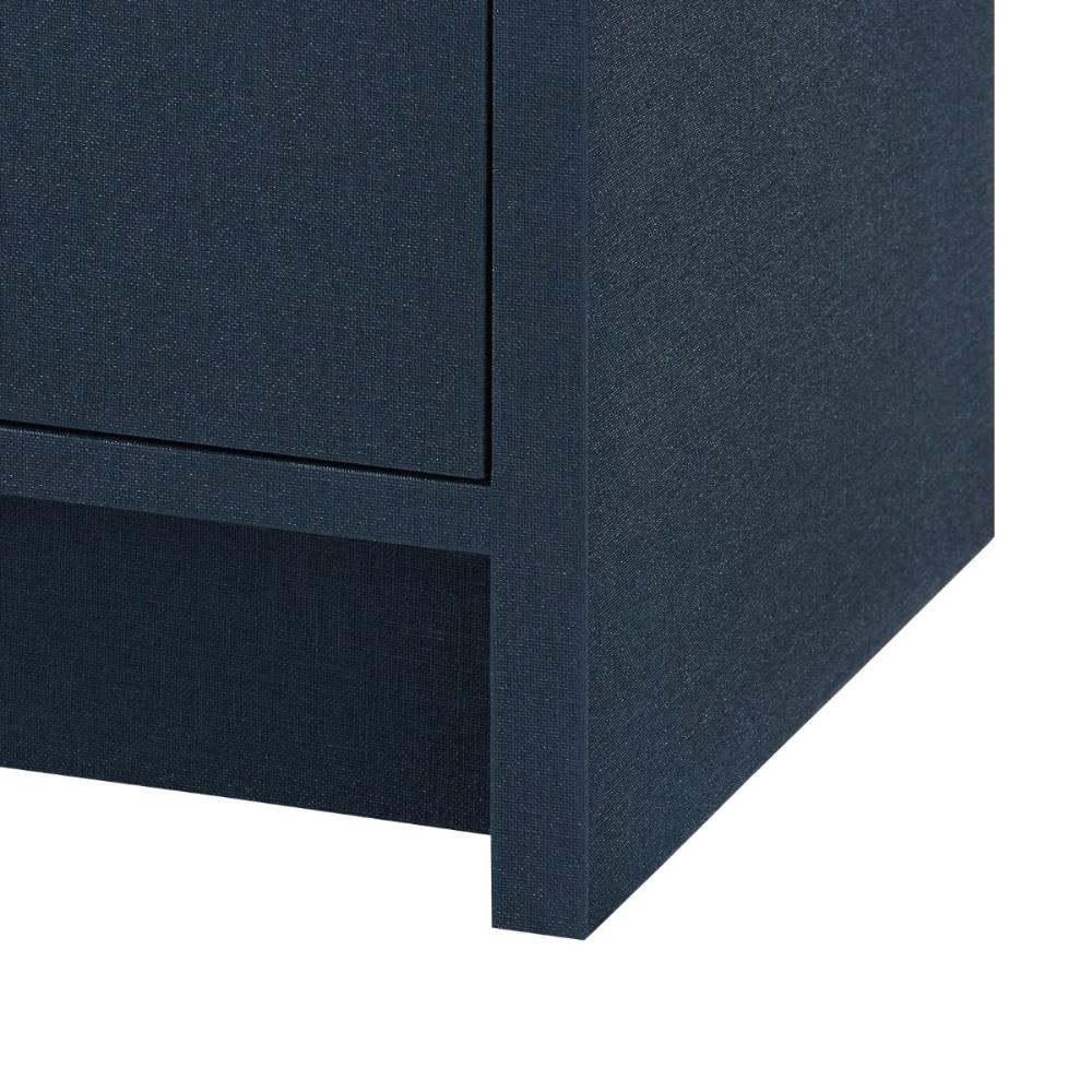 blue linen 6 drawer extra large dresser brass pulls