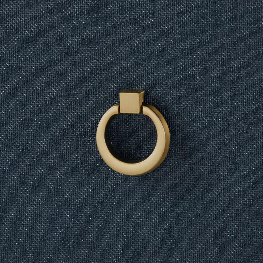 blue linen 6 drawer extra large dresser brass pulls
