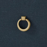 blue linen 6 drawer extra large dresser brass pulls