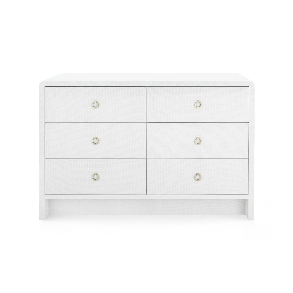 Bryant White Chiffon Lacquered Linen Dresser (hardware options)
